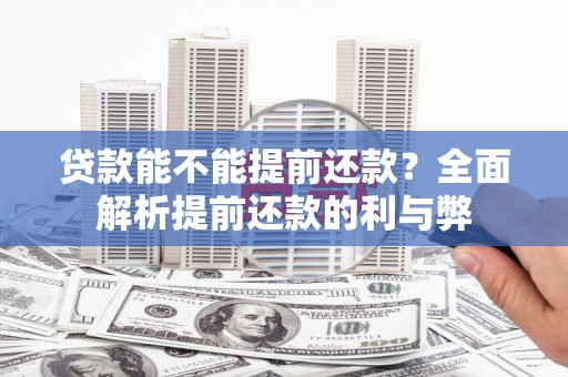铁力贷款能不能提前还款？全面解析提前还款的利与弊