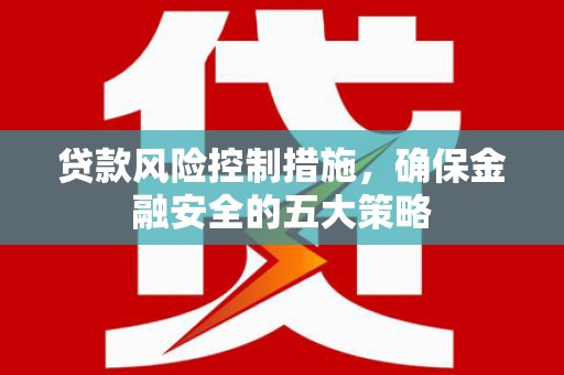 铁力贷款风险控制措施，确保金融安全的五大策略