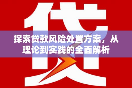 铁力探索贷款风险处置方案，从理论到实践的全面解析