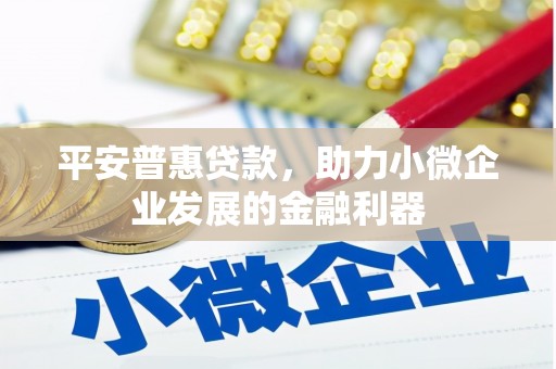 铁力平安普惠贷款，助力小微企业发展的金融利器