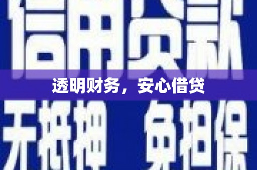 铁力透明财务，安心借贷